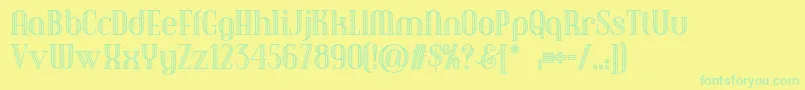 Debonairinlinenf Font – Green Fonts on Yellow Background