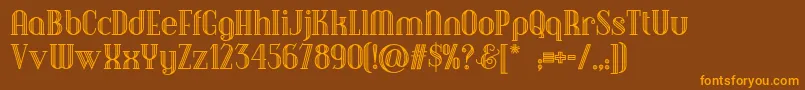 Debonairinlinenf Font – Orange Fonts on Brown Background