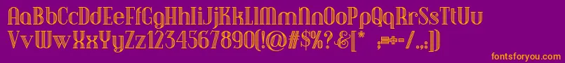 Debonairinlinenf Font – Orange Fonts on Purple Background