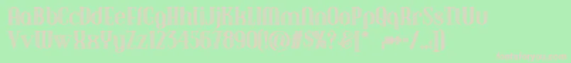 Debonairinlinenf Font – Pink Fonts on Green Background