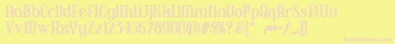 Debonairinlinenf Font – Pink Fonts on Yellow Background
