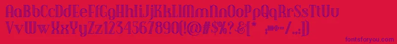 Debonairinlinenf-Schriftart – Violette Schriften auf rotem Hintergrund