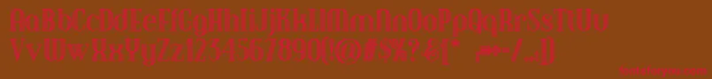 Debonairinlinenf-Schriftart – Rote Schriften auf braunem Hintergrund