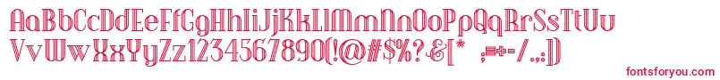 フォントDebonairinlinenf – 赤い文字