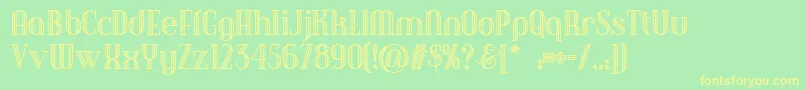 Debonairinlinenf Font – Yellow Fonts on Green Background