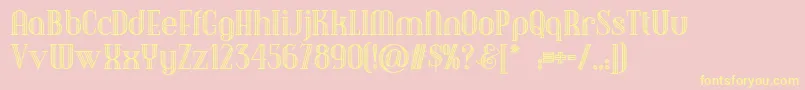 Debonairinlinenf Font – Yellow Fonts on Pink Background