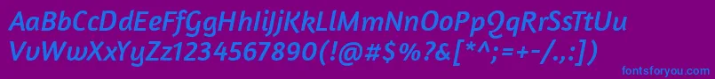 AmaranthItalic Font – Blue Fonts on Purple Background