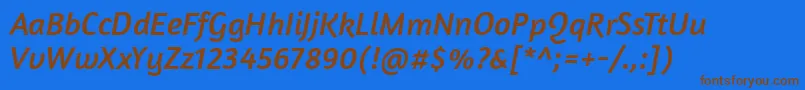 AmaranthItalic Font – Brown Fonts on Blue Background