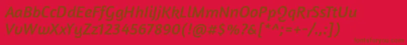 AmaranthItalic Font – Brown Fonts on Red Background