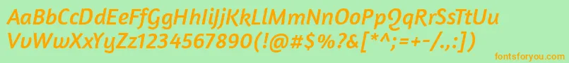 AmaranthItalic Font – Orange Fonts on Green Background