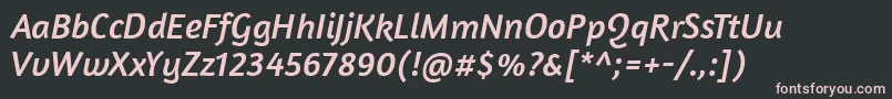 フォントAmaranthItalic – 黒い背景にピンクのフォント