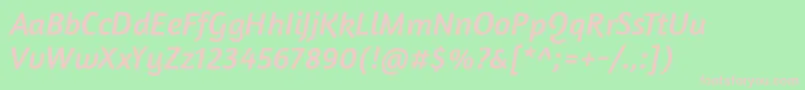 Шрифт AmaranthItalic – розовые шрифты на зелёном фоне