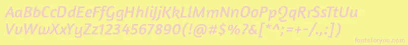 AmaranthItalic Font – Pink Fonts on Yellow Background