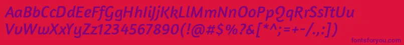 Шрифт AmaranthItalic – фиолетовые шрифты на красном фоне