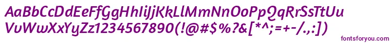Шрифт AmaranthItalic – фиолетовые шрифты на белом фоне