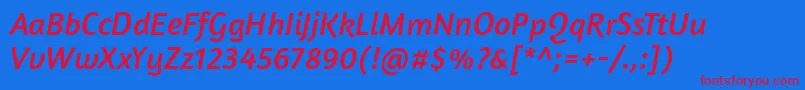 フォントAmaranthItalic – 赤い文字の青い背景