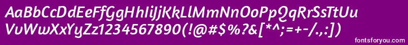 フォントAmaranthItalic – 紫の背景に白い文字