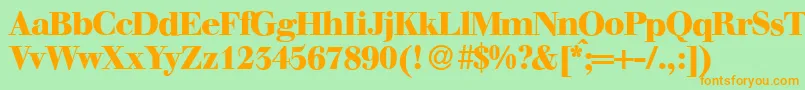 WalbaumdisplayHeavyRegular Font – Orange Fonts on Green Background