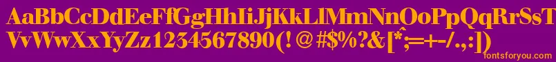 WalbaumdisplayHeavyRegular Font – Orange Fonts on Purple Background