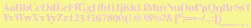 WalbaumdisplayHeavyRegular Font – Pink Fonts on Yellow Background