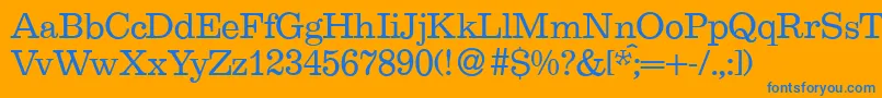 E710RomanRegular Font – Blue Fonts on Orange Background