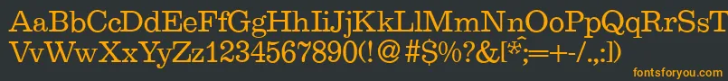 E710RomanRegular Font – Orange Fonts on Black Background