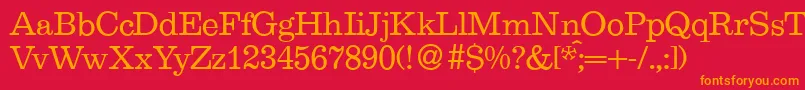 E710RomanRegular Font – Orange Fonts on Red Background