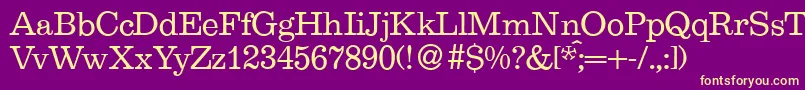 E710RomanRegular Font – Yellow Fonts on Purple Background