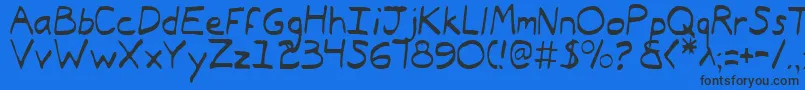 TypeecanoeLight-Schriftart – Schwarze Schriften auf blauem Hintergrund