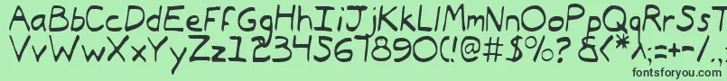 Шрифт TypeecanoeLight – чёрные шрифты на зелёном фоне