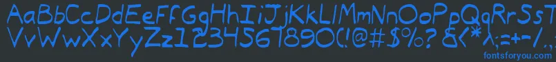 TypeecanoeLight-Schriftart – Blaue Schriften auf schwarzem Hintergrund