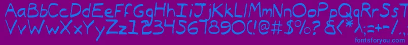 フォントTypeecanoeLight – 紫色の背景に青い文字