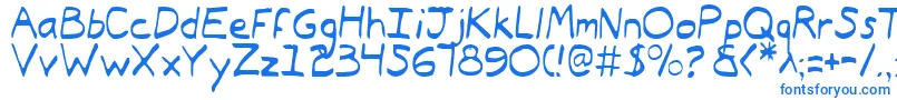 TypeecanoeLight Font – Blue Fonts on White Background