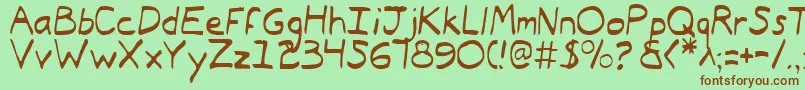 TypeecanoeLight-Schriftart – Braune Schriften auf grünem Hintergrund