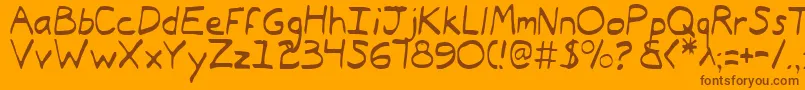 TypeecanoeLight Font – Brown Fonts on Orange Background
