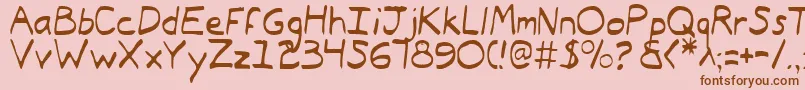 フォントTypeecanoeLight – ピンクの背景に茶色のフォント