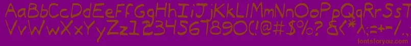 TypeecanoeLight-Schriftart – Braune Schriften auf violettem Hintergrund