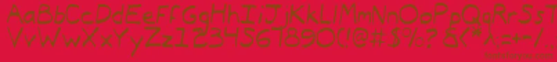 TypeecanoeLight-fontti – ruskeat fontit punaisella taustalla