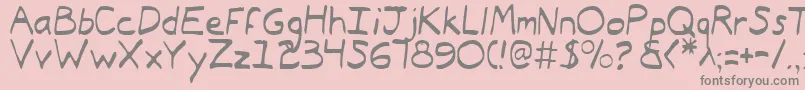 TypeecanoeLight-fontti – harmaat kirjasimet vaaleanpunaisella taustalla