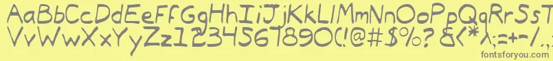TypeecanoeLight Font – Gray Fonts on Yellow Background