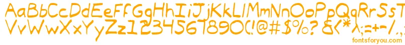 フォントTypeecanoeLight – 白い背景にオレンジのフォント