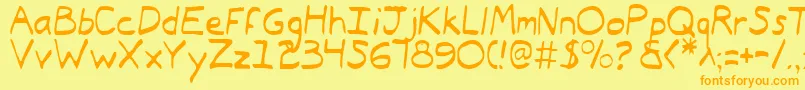 Шрифт TypeecanoeLight – оранжевые шрифты на жёлтом фоне