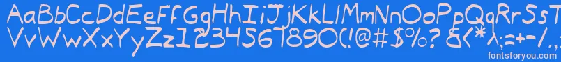 フォントTypeecanoeLight – ピンクの文字、青い背景