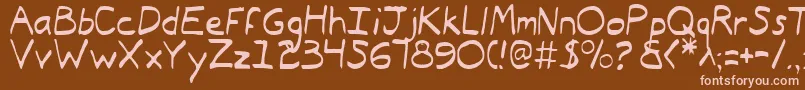 TypeecanoeLight-fontti – vaaleanpunaiset fontit ruskealla taustalla