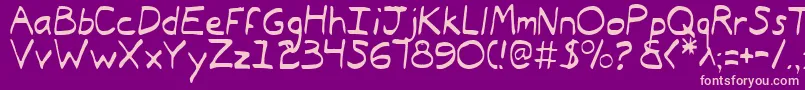 TypeecanoeLight-Schriftart – Rosa Schriften auf violettem Hintergrund