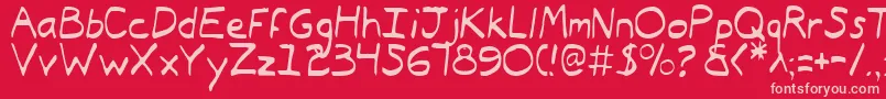 TypeecanoeLight-fontti – vaaleanpunaiset fontit punaisella taustalla