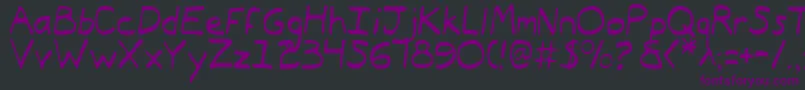 TypeecanoeLight-fontti – violetit fontit mustalla taustalla