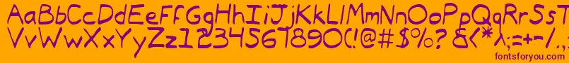 TypeecanoeLight Font – Purple Fonts on Orange Background