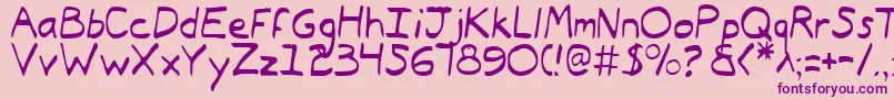 TypeecanoeLight Font – Purple Fonts on Pink Background