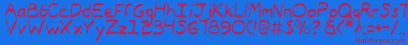 TypeecanoeLight Font – Red Fonts on Blue Background
